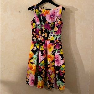 Boat neck floral dress cocktail 2